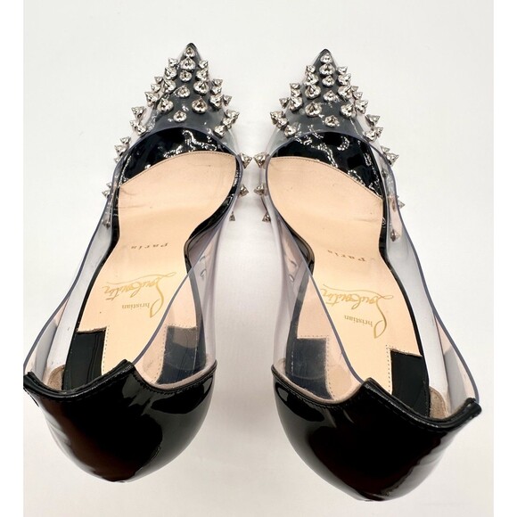 Christian Louboutin Patent PVC Collaclou 100 Pump Black High Heels EU38.5 US8.5 - Picture 10 of 14